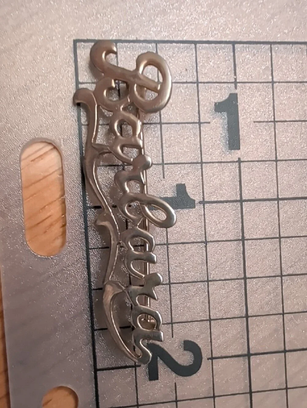 Barbara Metal Name Brooch - Silver Tone